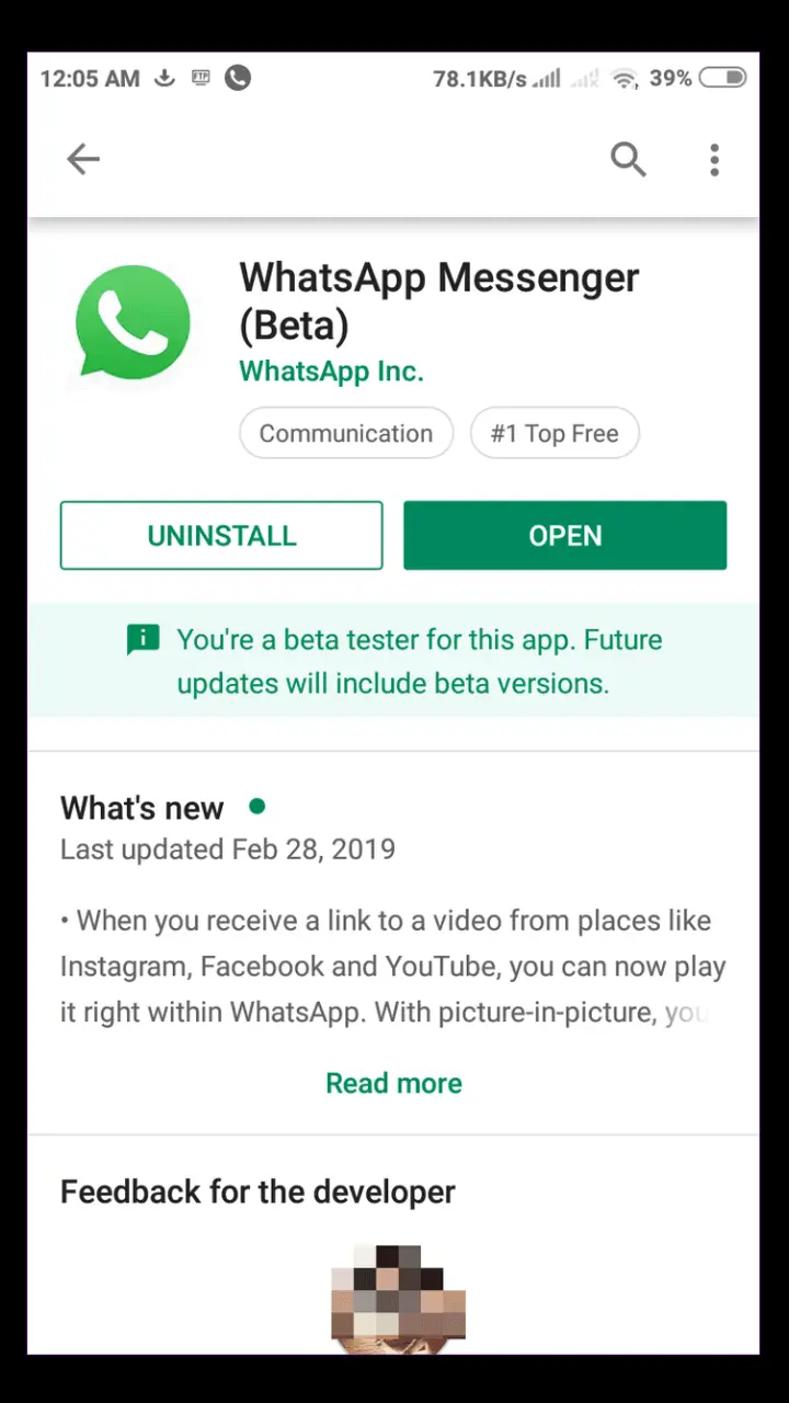 uninstall whatsapp from mobile