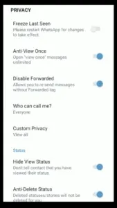 jtwhatsapp screenshot of security an privacy