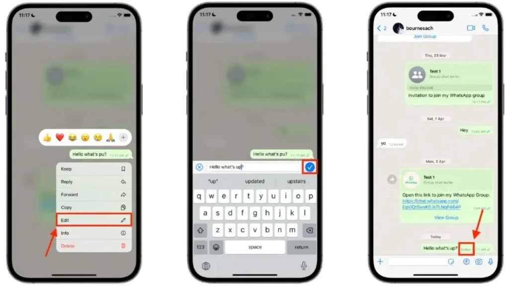 edit whatsapp messages in ios