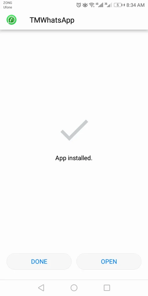 App installed