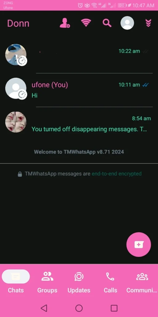 tmwhatsapp chat UI