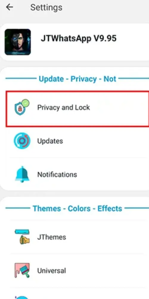 privacy and lock option