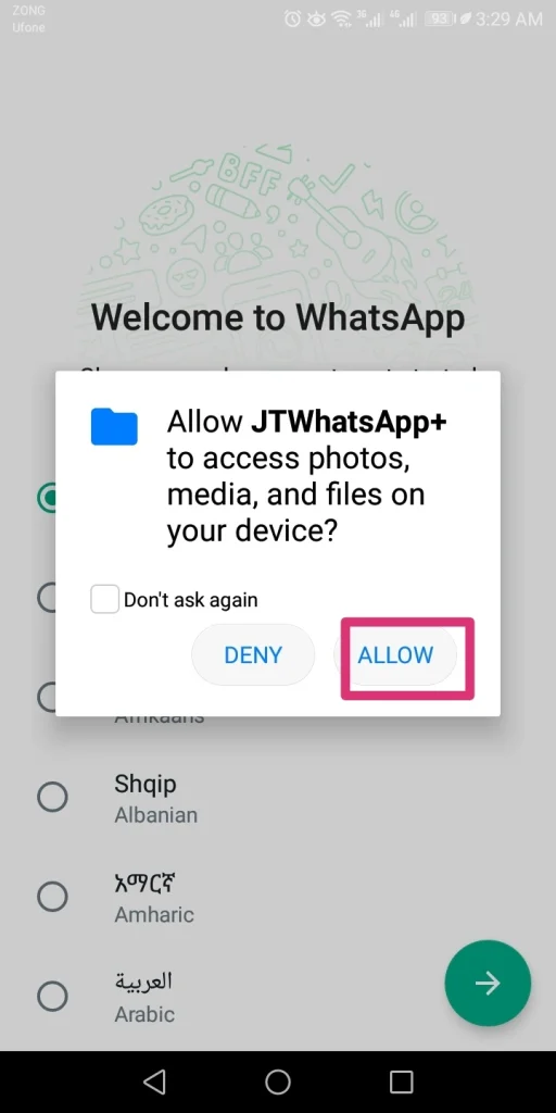 Allow access to photo and media